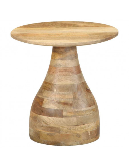 Tavolino da Salotto Ø40x40 cm in Legno Massello di Mango