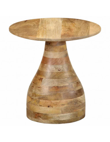 Tavolino da Salotto Ø40x40 cm in Legno Massello di Mango