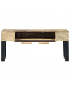 Tavolino Forma a Musicassetta 100x52x45cm Legno Massello Mango