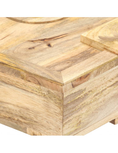 Tavolino Forma a Musicassetta 100x52x45cm Legno Massello Mango