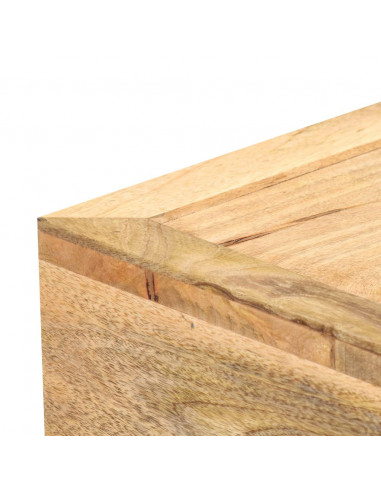 Tavolino Forma a Musicassetta 100x52x45cm Legno Massello Mango