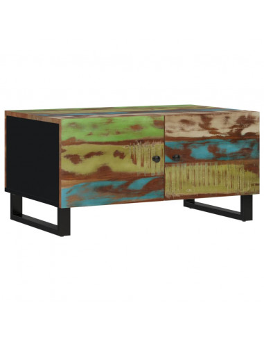 Tavolino Soggiorno 80x50x40 cm Massello Recupero e Multistrato