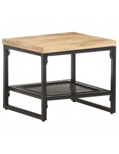 Tavolino Laterale 40x40x35 cm in Legno Massello di Mango