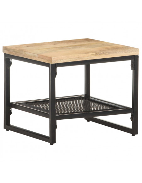 Tavolino Laterale 40x40x35 cm in Legno Massello di Mango