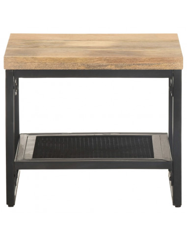 Tavolino Laterale 40x40x35 cm in Legno Massello di Mango