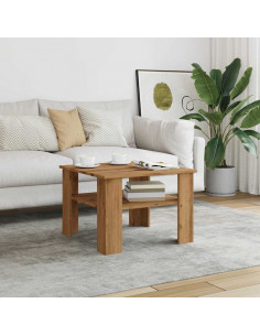 Tavolino Salotto Rovere Artigianale 60x60x42 cm in Truciolato 2