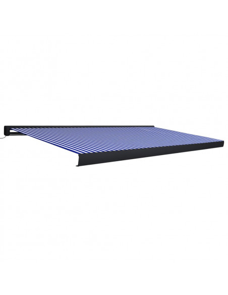 Tenda a Cassonetto Motorizzata 500x300 cm Blu e Bianco