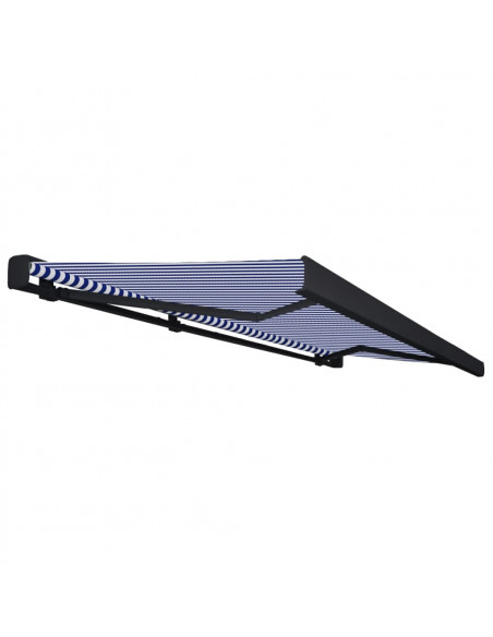 Tenda a Cassonetto Motorizzata 500x300 cm Blu e Bianco