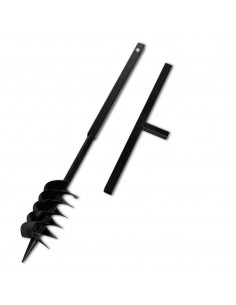 Trapano da Terra Maniglia Auger 120 mm Due Spirali Acciaio Nero 2