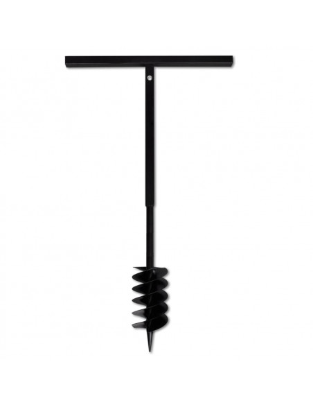 Trapano da Terra Maniglia Auger 120 mm Due Spirali Acciaio Nero