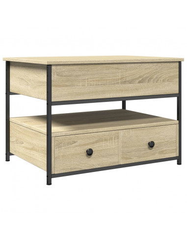 Tavolino Salotto Rovere Sonoma 70x50x50 cm Multistrato Metallo