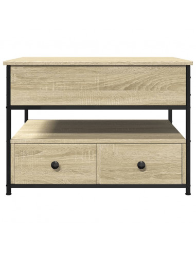 Tavolino Salotto Rovere Sonoma 70x50x50 cm Multistrato Metallo