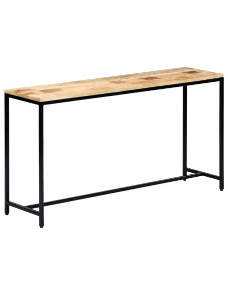 Tavolo Consolle 140x35x76 cm in Legno Massello di Mango Grezzo