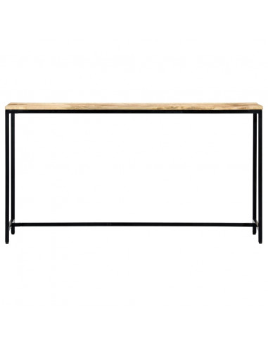 Tavolo Consolle 140x35x76 cm in Legno Massello di Mango Grezzo