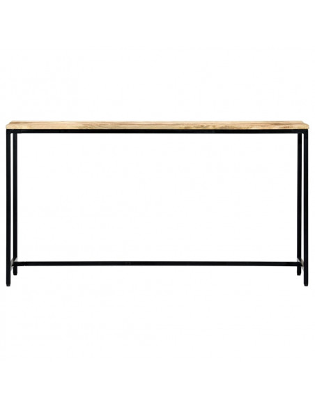 Tavolo Consolle 140x35x76 cm in Legno Massello di Mango Grezzo