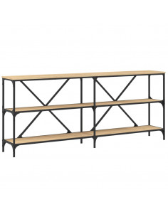 Tavolo Consolle Rovere Sonoma 180x30x75 cm Multistrato e Ferro 2