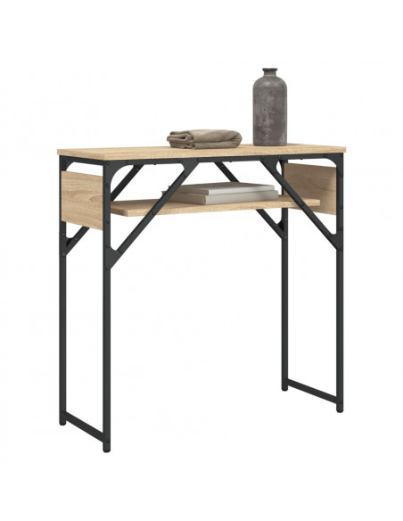 Tavolo Consolle Ripiano Rovere Sonoma 75x30x75cm Multistrato