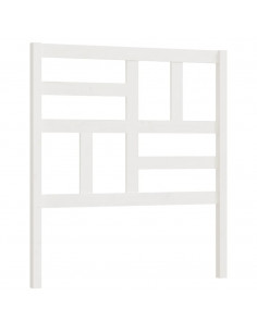 Testiera per Letto Bianca 106x4x104cm in Legno Massello di Pino 2