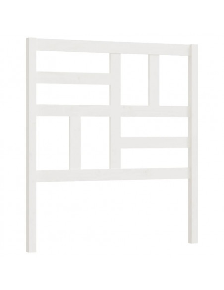 Testiera per Letto Bianca 106x4x104cm in Legno Massello di Pino