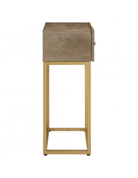 Tavolo Consolle 90x30x76 cm in Legno Massello di Mango e Ferro
