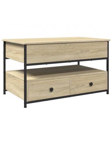 Tavolino Salotto Rovere Sonoma 85x50x50 cm Multistrato Metallo