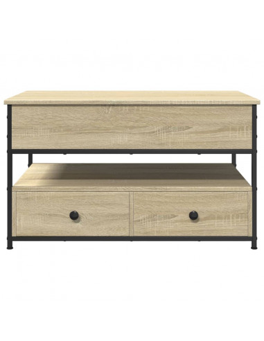 Tavolino Salotto Rovere Sonoma 85x50x50 cm Multistrato Metallo