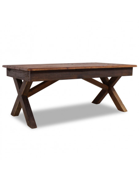 Tavolino da Salotto in Legno Massello di Recupero 110x60x45 cm