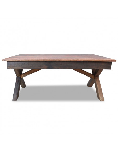 Tavolino da Salotto in Legno Massello di Recupero 110x60x45 cm