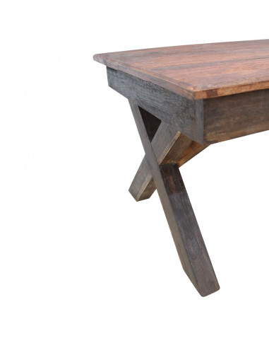 Tavolino da Salotto in Legno Massello di Recupero 110x60x45 cm