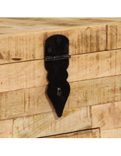 Tavolino da Caffè in Legno Massello di Mango 80x40x35 cm 2