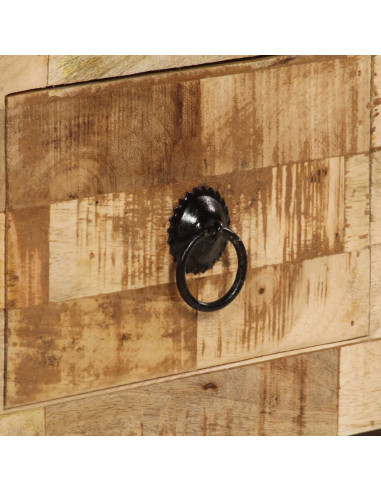 Tavolino da Caffè in Legno Massello di Mango 80x40x35 cm