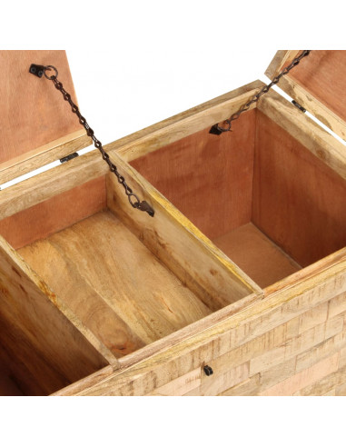 Tavolino da Caffè in Legno Massello di Mango 80x40x35 cm