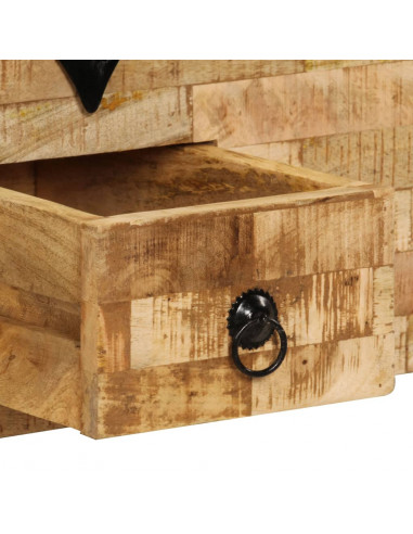 Tavolino da Caffè in Legno Massello di Mango 80x40x35 cm