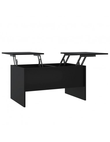 Tavolino da Salotto Nero 80x50x42,5 cm in Legno Multistrato
