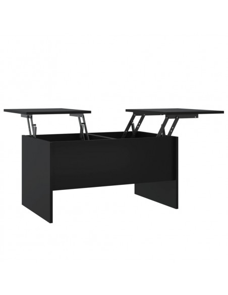 Tavolino da Salotto Nero 80x50x42,5 cm in Legno Multistrato