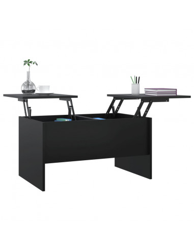 Tavolino da Salotto Nero 80x50x42,5 cm in Legno Multistrato