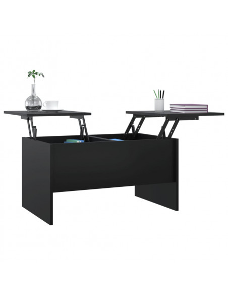 Tavolino da Salotto Nero 80x50x42,5 cm in Legno Multistrato