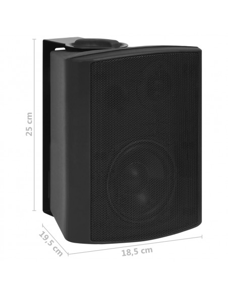 Altoparlanti Stereo da Parete 2 pz Neri Interni Esterni 100 W