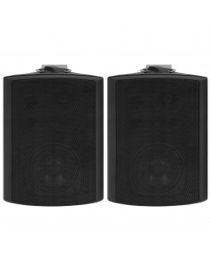 Altoparlanti Stereo da Parete 2 pz Neri Interni Esterni 100 W 2