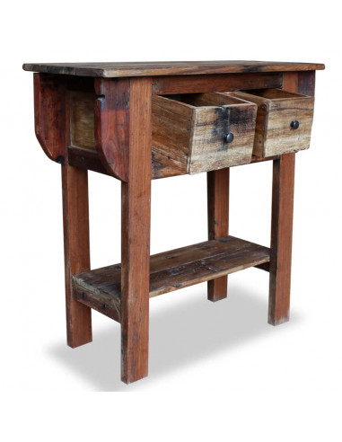 Consolle in Legno Massello di Recupero 80x35x80 cm