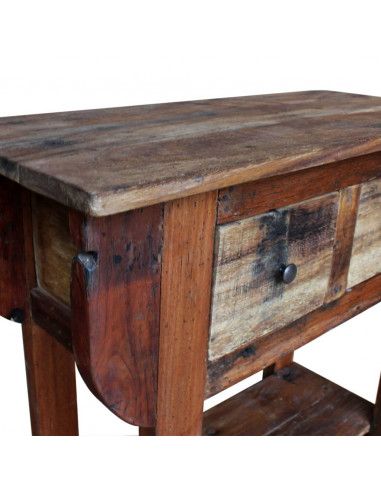 Consolle in Legno Massello di Recupero 80x35x80 cm