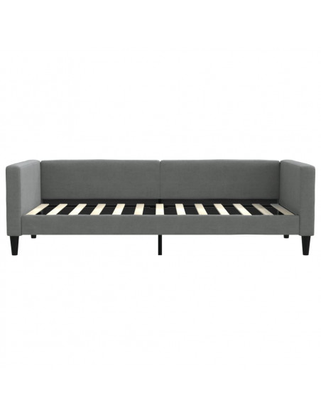 Divano Letto Estraibile Cassetti Grigio Scuro 90x200cm Tessuto