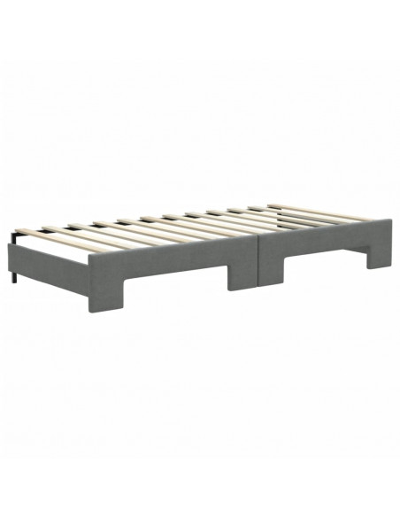 Divano Letto Estraibile Cassetti Grigio Scuro 90x200cm Tessuto