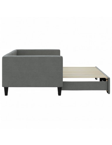 Divano Letto con Letto Estraibile Grigio Scuro 90x200cm Tessuto