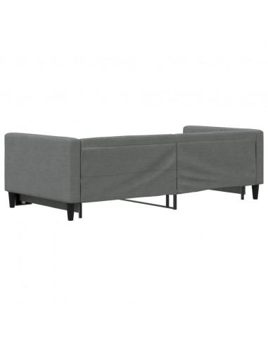 Divano Letto con Letto Estraibile Grigio Scuro 90x200cm Tessuto