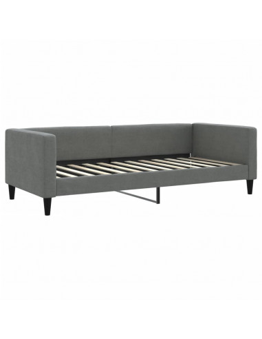 Divano Letto con Letto Estraibile Grigio Scuro 90x200cm Tessuto
