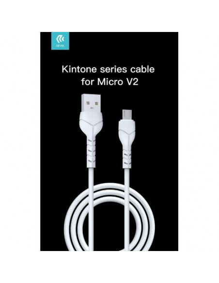 DEVIA KINTONE CAVO MICRO USB 5V 2.1A 1MT CARICA E DATI BIANCO