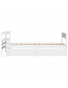 Letto senza Materasso Bianco 90x190 cm in Legno Massello Pino