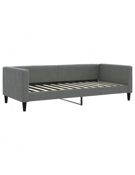 Letto da Giorno Grigio 90x200 cm in Tessuto