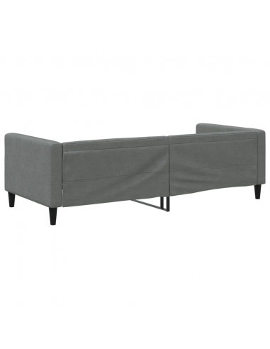 Letto da Giorno Grigio 90x200 cm in Tessuto
